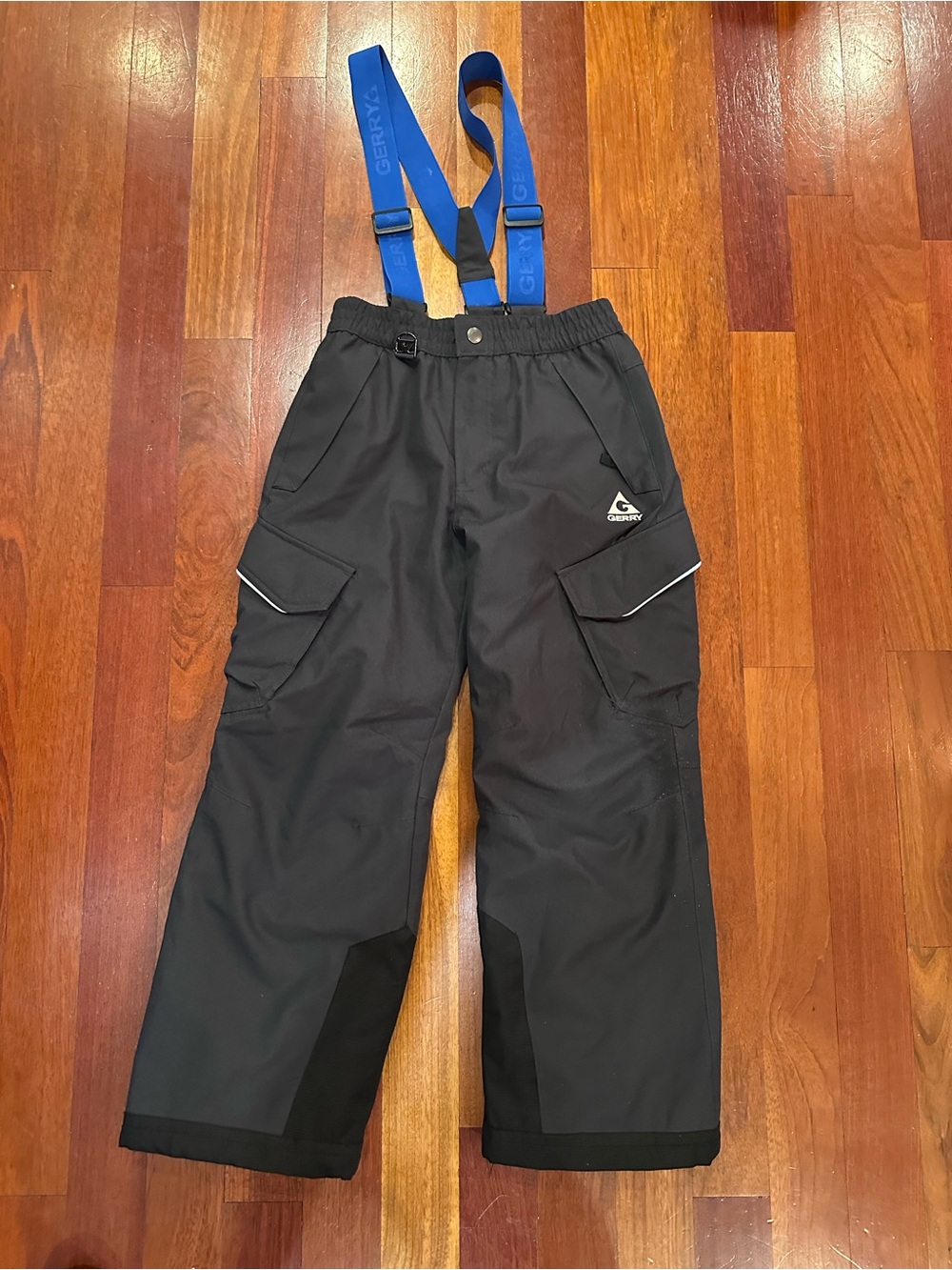 Gerry Weber Black Cargo Snow Pants with Blue Suspenders